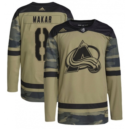 Men Colorado Avalanche 8 Cale Makar Camo Salute To Service Stitched Jersey